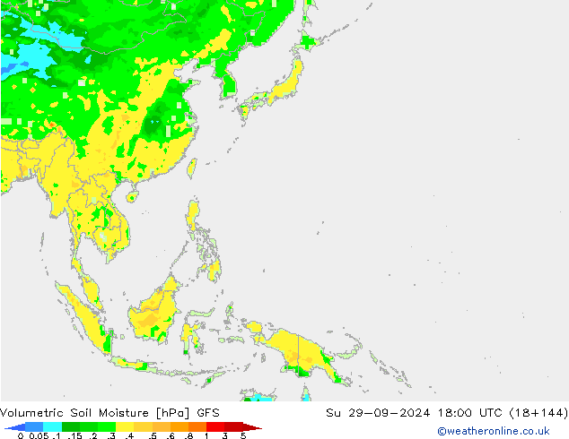 Volumetric Soil Moisture GFS Su 29.09.2024 18 UTC