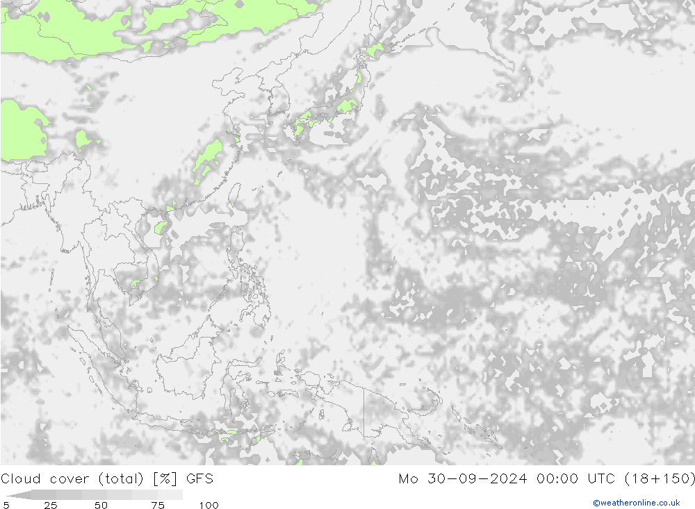 Bulutlar (toplam) GFS Pzt 30.09.2024 00 UTC