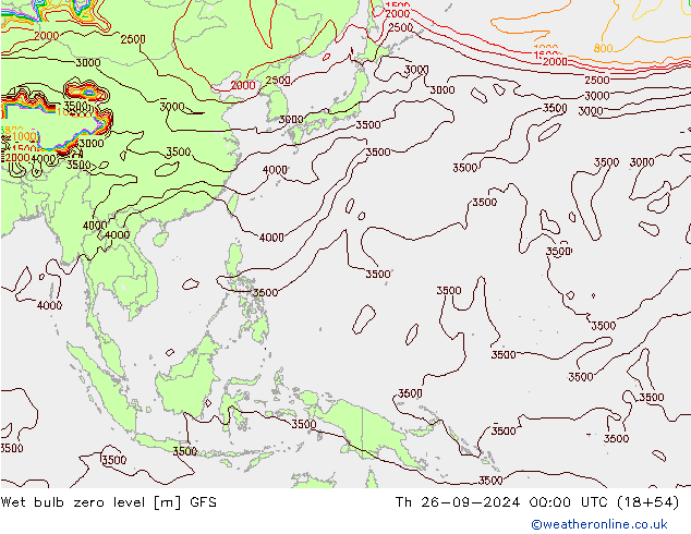 Theta-W Nulgradenniveau GFS do 26.09.2024 00 UTC