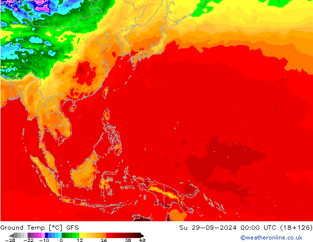 Ground Temp GFS Su 29.09.2024 00 UTC