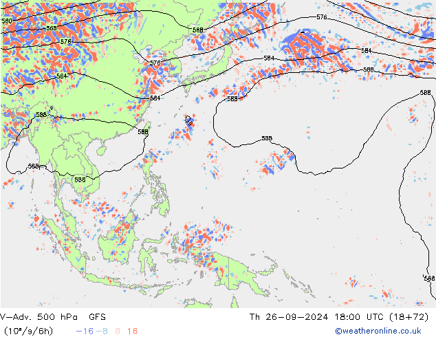 V-Adv. 500 hPa GFS Th 26.09.2024 18 UTC