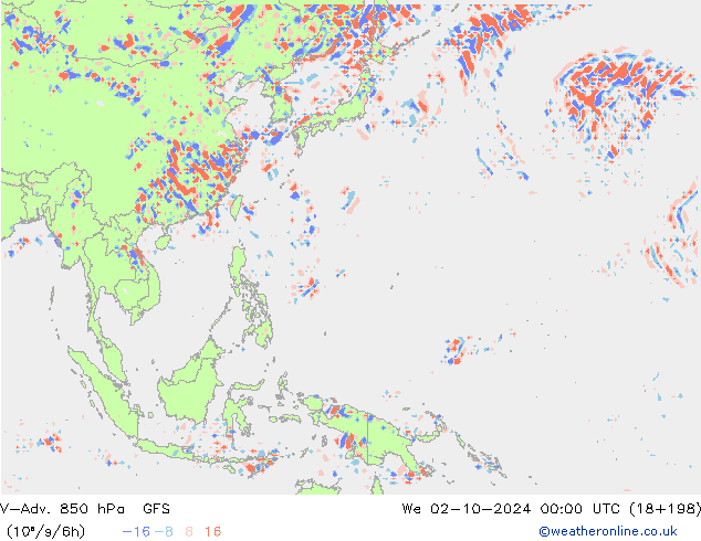 V-Adv. 850 hPa GFS We 02.10.2024 00 UTC