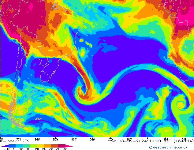 K-İndeksi GFS Cts 28.09.2024 12 UTC