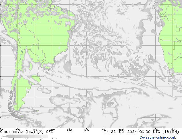 Nuages (bas) GFS jeu 26.09.2024 00 UTC