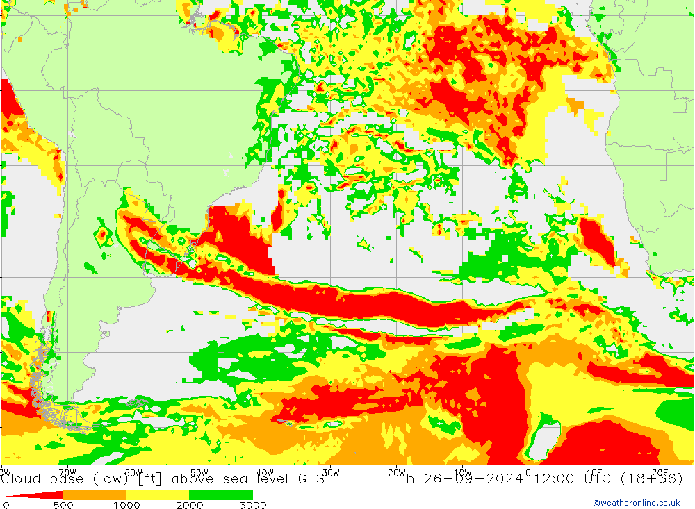 Cloud base (low) GFS  26.09.2024 12 UTC
