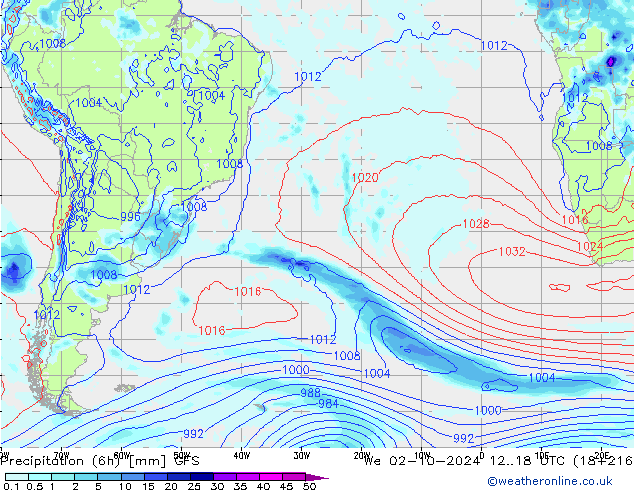 Z500/Regen(+SLP)/Z850 GFS wo 02.10.2024 18 UTC