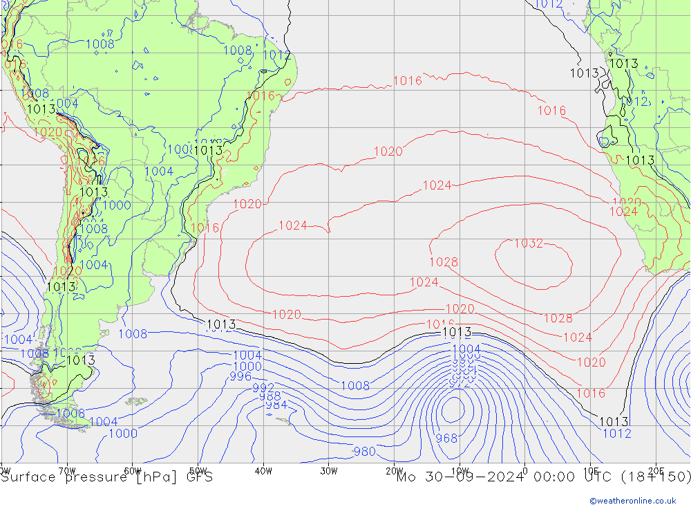 GFS: pon. 30.09.2024 00 UTC