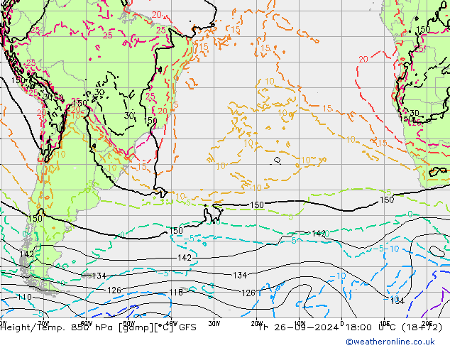 Z500/Rain (+SLP)/Z850 GFS Qui 26.09.2024 18 UTC