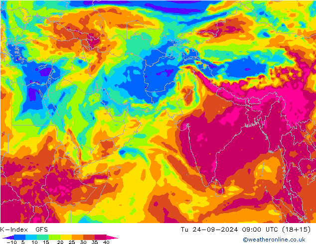 K-Index GFS Tu 24.09.2024 09 UTC