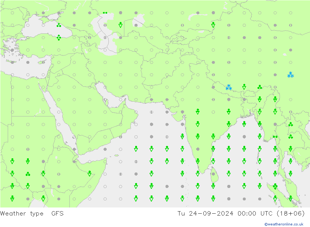 tipo de precipitação GFS Ter 24.09.2024 00 UTC