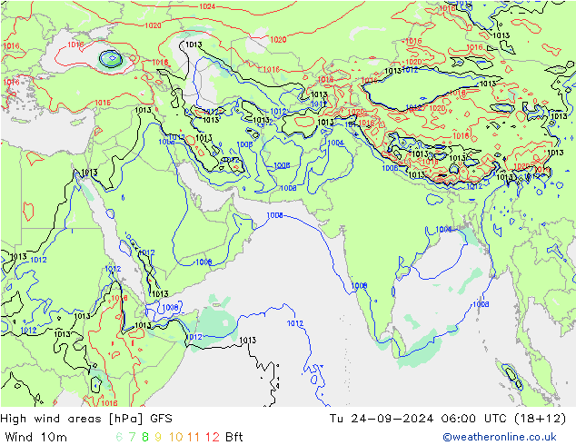 High wind areas GFS mar 24.09.2024 06 UTC