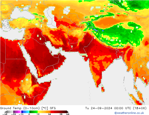 Temp. 10cm GFS di 24.09.2024 00 UTC