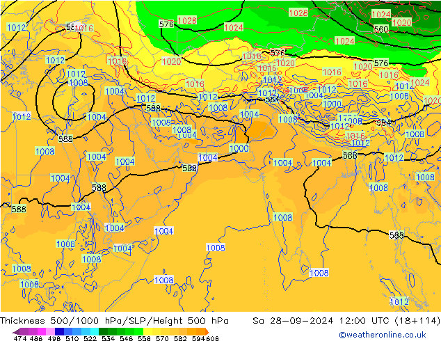 Thck 500-1000hPa GFS Sáb 28.09.2024 12 UTC