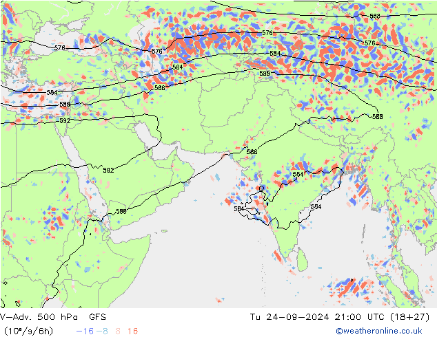 V-Adv. 500 hPa GFS  24.09.2024 21 UTC