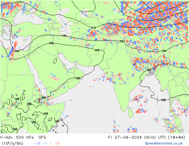 V-Adv. 500 hPa GFS Cu 27.09.2024 06 UTC