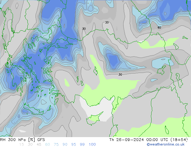 RH 300 hPa GFS Th 26.09.2024 00 UTC