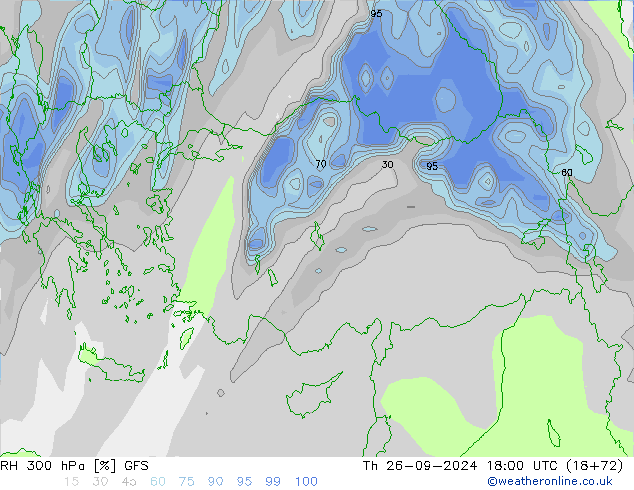 RH 300 hPa GFS  26.09.2024 18 UTC