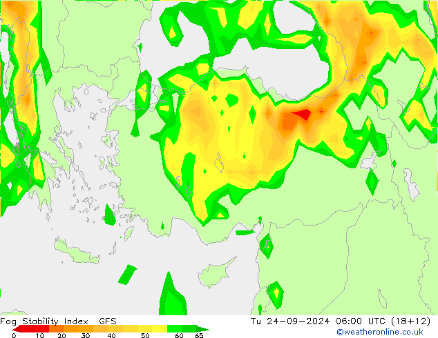 Fog Stability Index GFS mar 24.09.2024 06 UTC