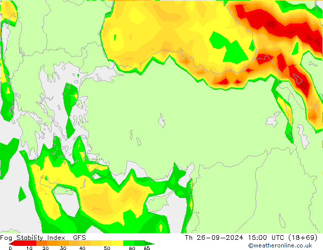 Fog Stability Index GFS  26.09.2024 15 UTC