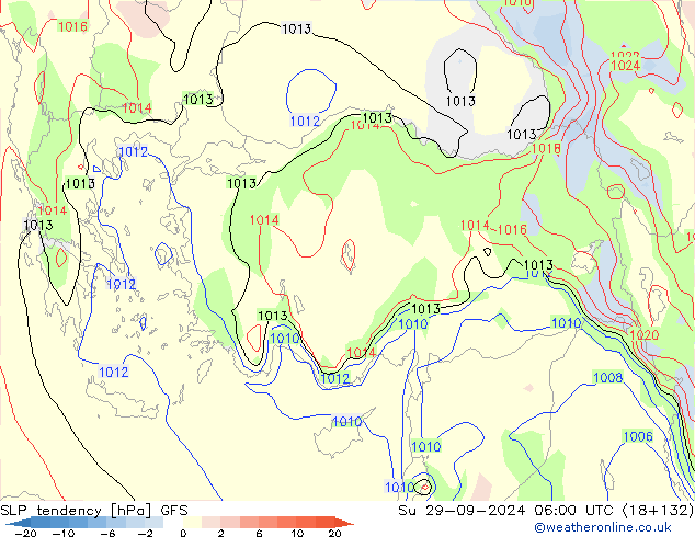 SLP tendency GFS Su 29.09.2024 06 UTC