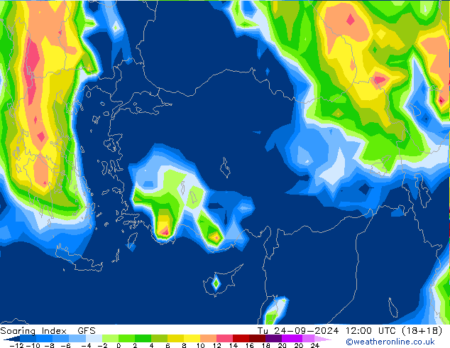 Soaring Index GFS вт 24.09.2024 12 UTC