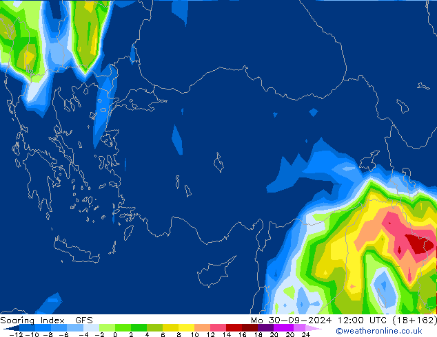 Soaring Index GFS pon. 30.09.2024 12 UTC