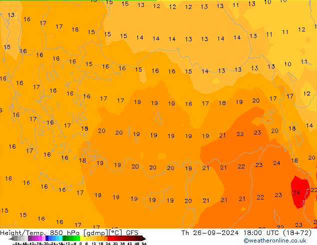 Z500/Rain (+SLP)/Z850 GFS jue 26.09.2024 18 UTC