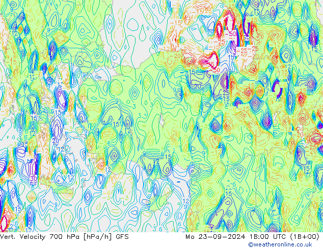 700 hPa Dikey Hız GFS Pzt 23.09.2024 18 UTC