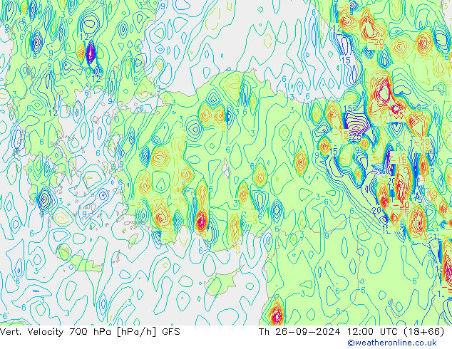 700 hPa Dikey Hız GFS Eylül 2024