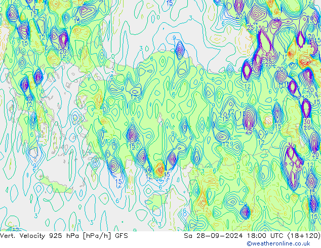 Vert. Velocity 925 hPa GFS So 28.09.2024 18 UTC