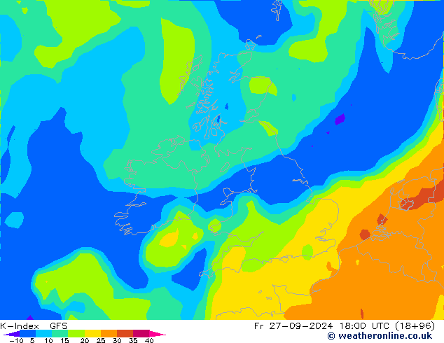 K-Index GFS Fr 27.09.2024 18 UTC