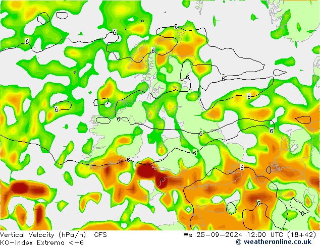 Convection-Index GFS We 25.09.2024 12 UTC