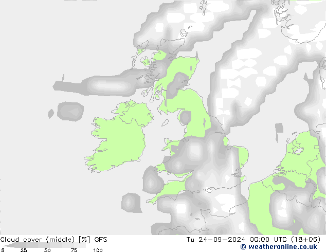 Cloud cover (middle) GFS Tu 24.09.2024 00 UTC