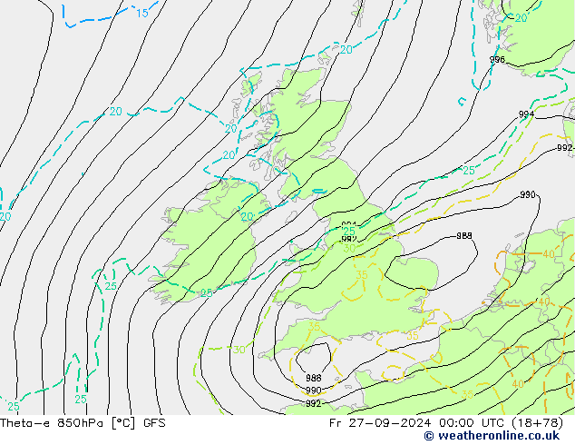 Theta-e 850hPa GFS  2024