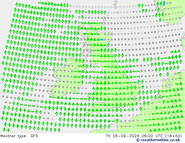 Type de précipitation GFS jeu 26.09.2024 06 UTC