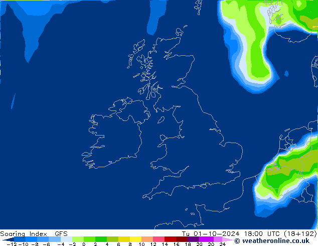 Soaring Index GFS Tu 01.10.2024 18 UTC