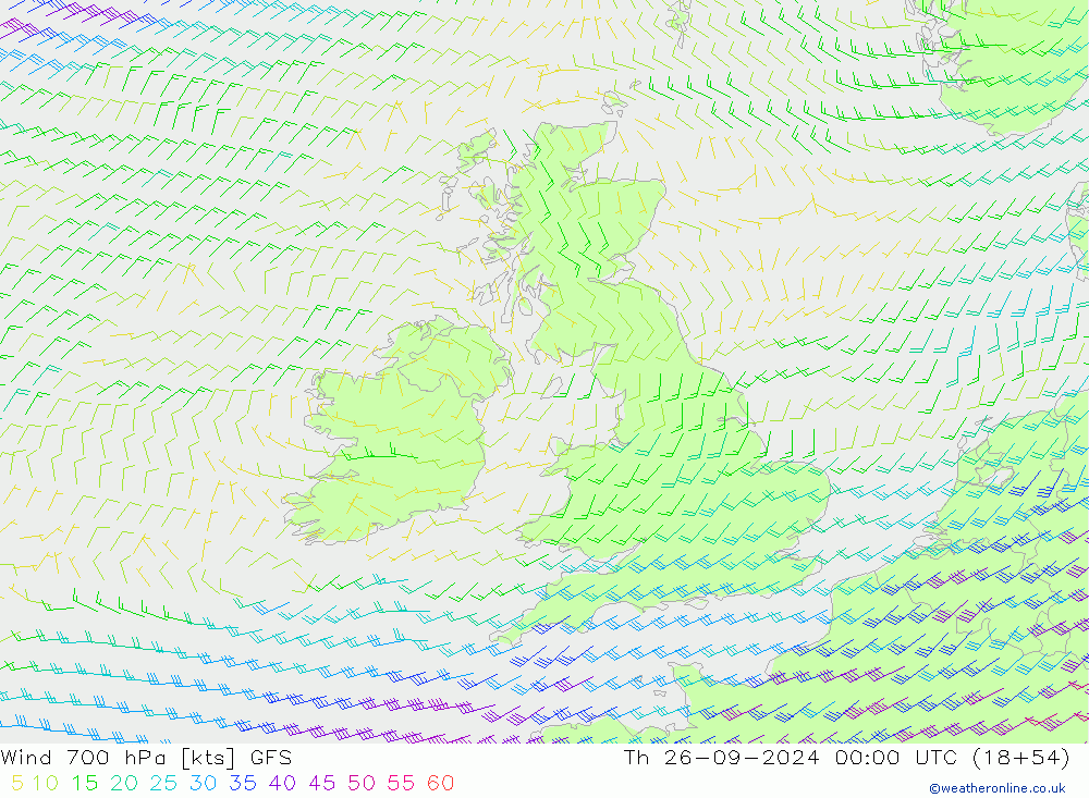 Wind 700 hPa GFS Th 26.09.2024 00 UTC