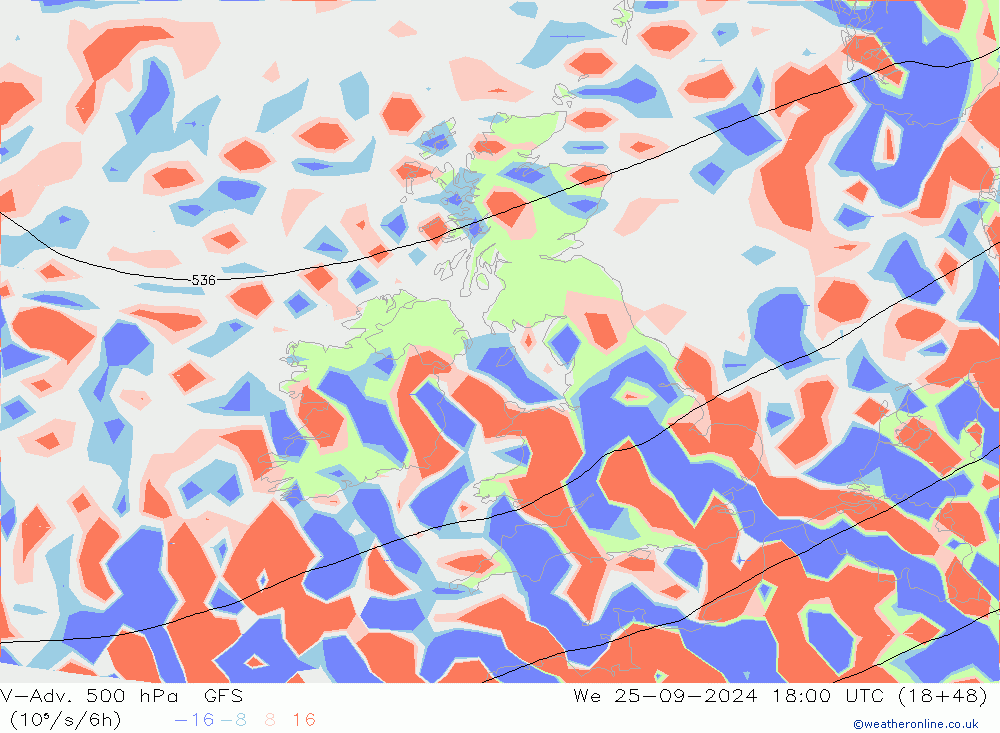 V-Adv. 500 hPa GFS We 25.09.2024 18 UTC