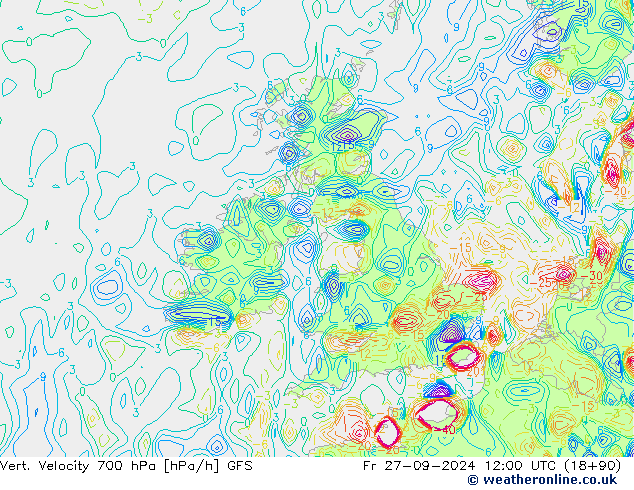 Vert. Velocity 700 hPa GFS Fr 27.09.2024 12 UTC