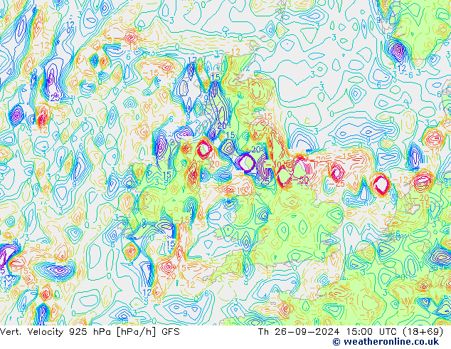 Vert. Velocity 925 hPa GFS Qui 26.09.2024 15 UTC