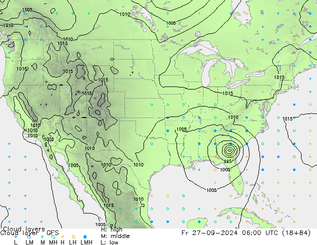 Cloud layer GFS Fr 27.09.2024 06 UTC