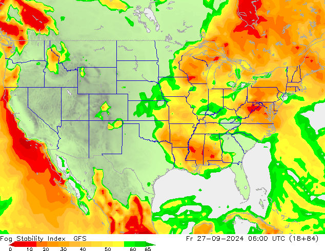 Fog Stability Index GFS ven 27.09.2024 06 UTC