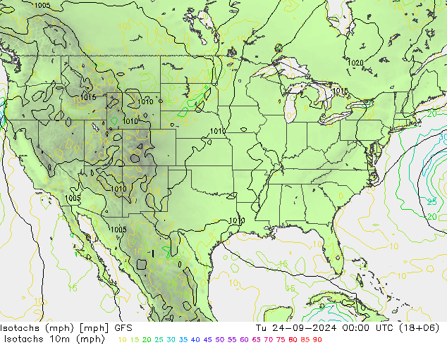 Isotachs (mph) GFS Ter 24.09.2024 00 UTC