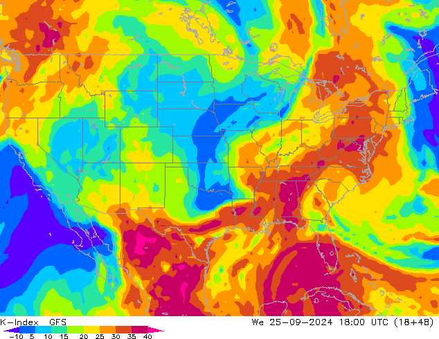 K-Index GFS mer 25.09.2024 18 UTC