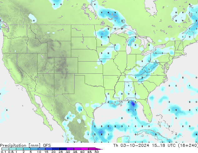 Precipitation GFS Th 03.10.2024 18 UTC