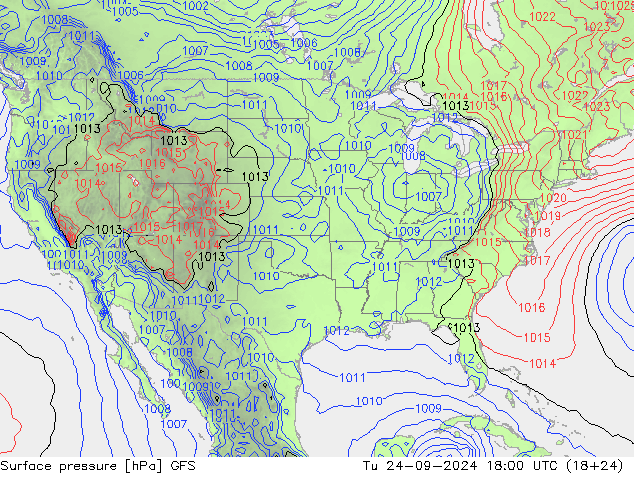 pression de l'air GFS mar 24.09.2024 18 UTC