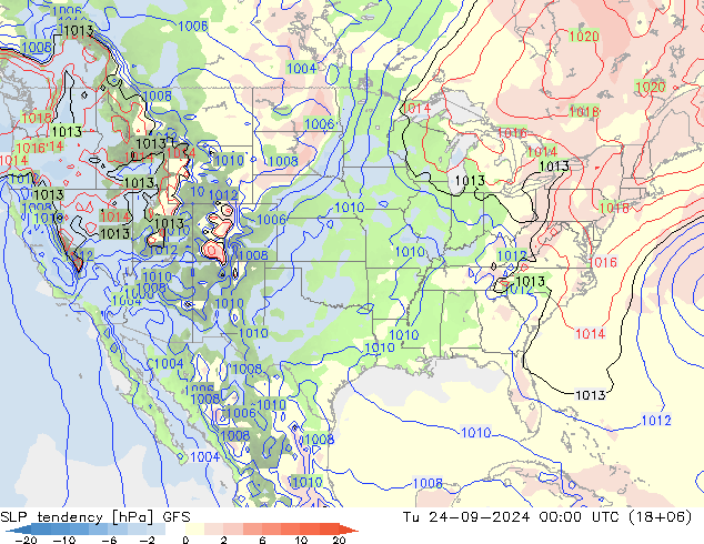 Drucktendenz GFS Di 24.09.2024 00 UTC