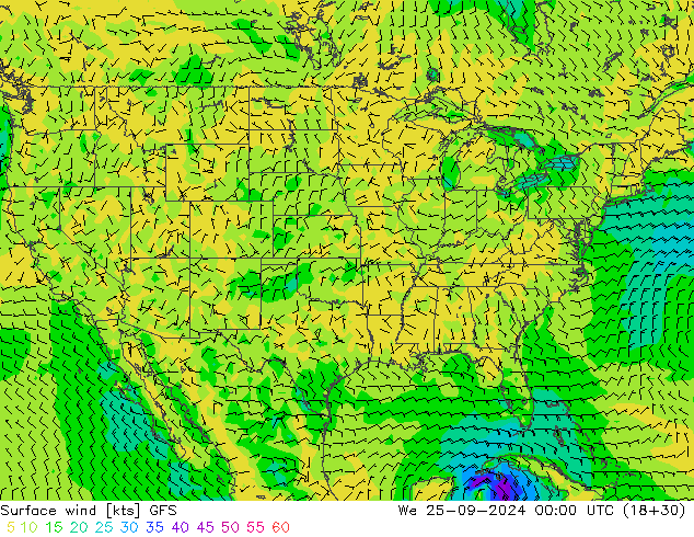  10 m GFS  25.09.2024 00 UTC