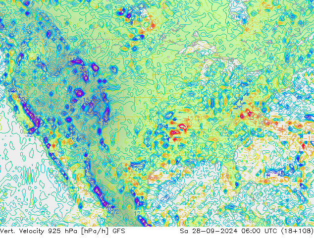 925 hPa Dikey Hız GFS Eylül 2024