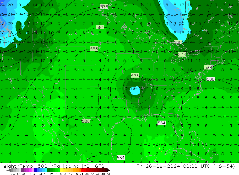 Height/Temp. 500 hPa GFS Th 26.09.2024 00 UTC